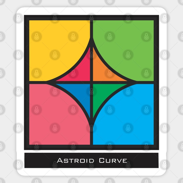 Astroid Abstract Pattern - Mathematical Curve - Hardcore Nerd Sticker by Hardcore-Nerd